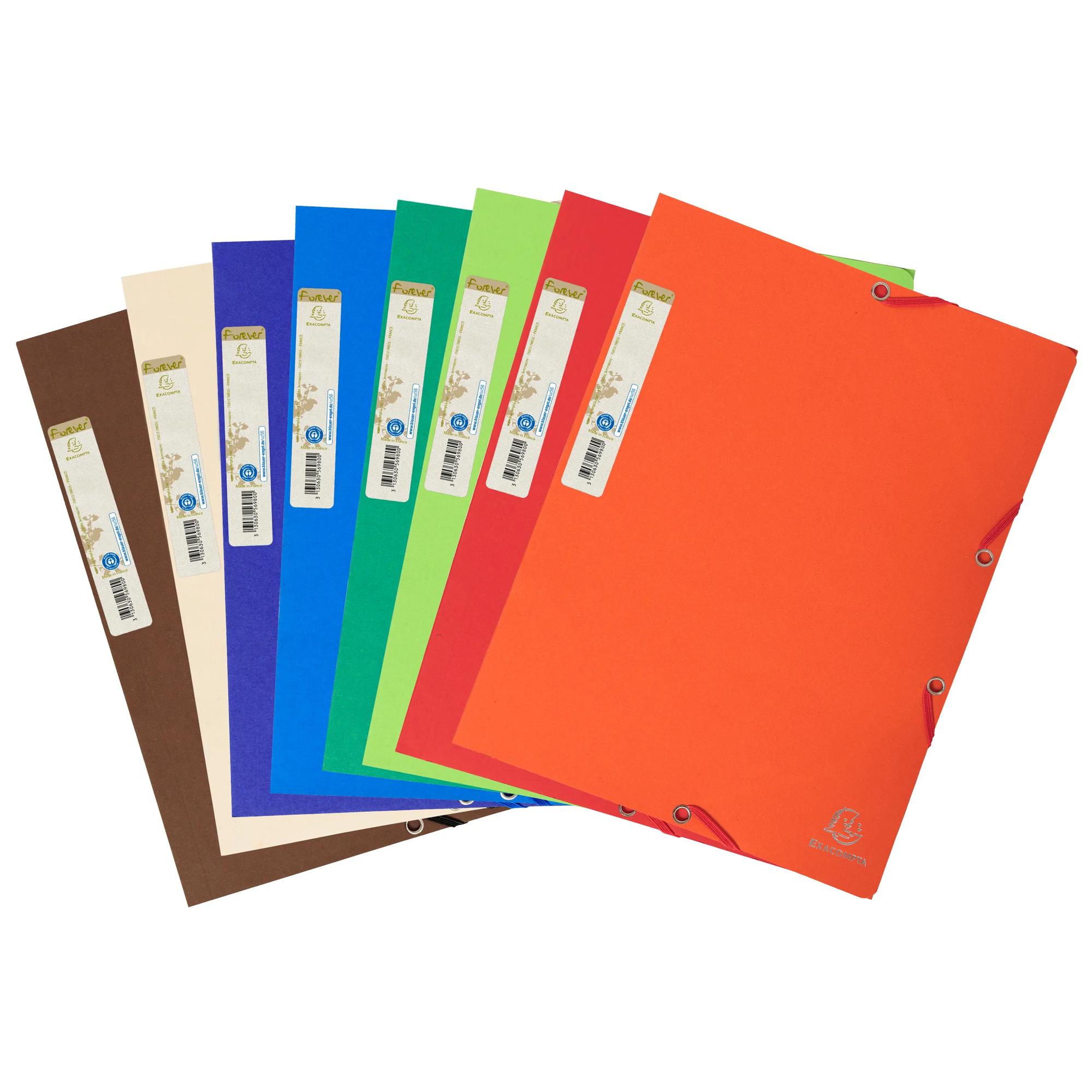 Forever Elasticated 3 Flap Folder 380gsm A4 - Assorted colours - x 25 ...
