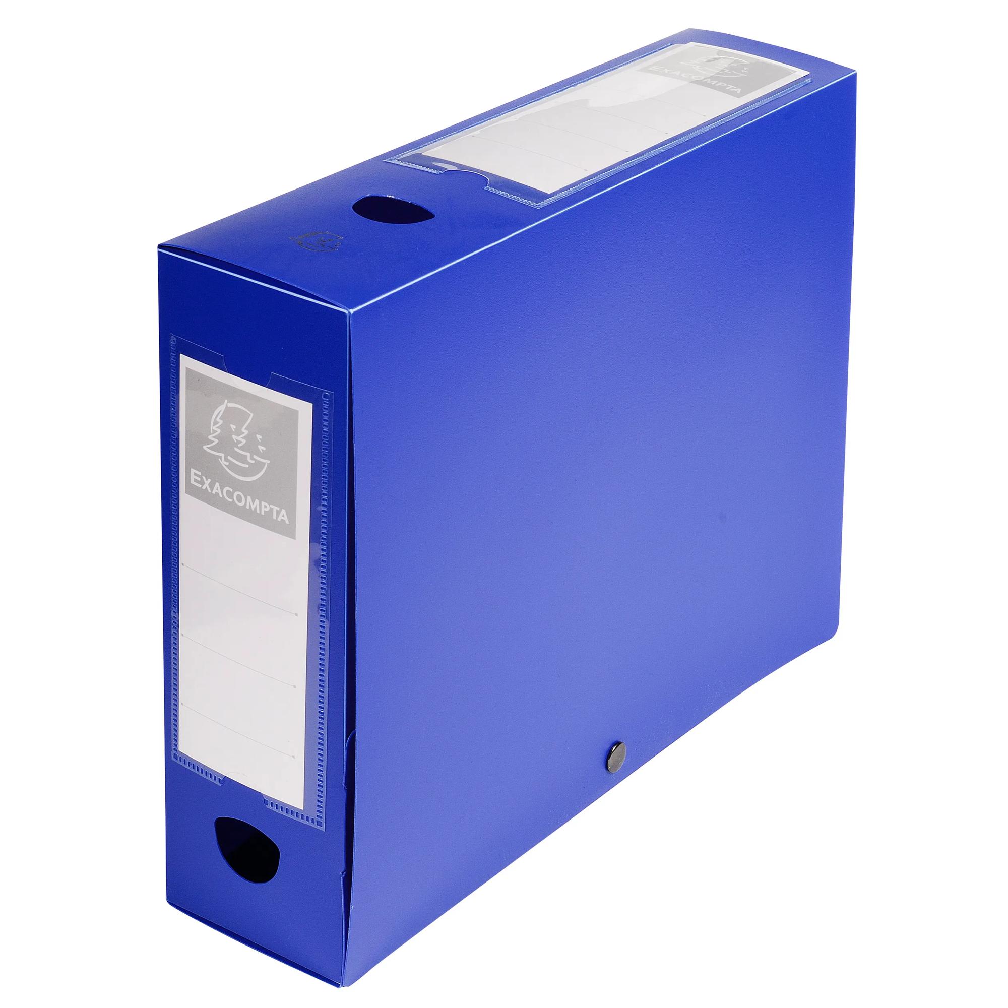 Stud Fil Box Exac A4 D100mm PP - Blue - x 10 - Exacompta