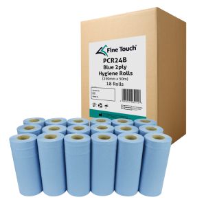 Fine Touch PCR24B 2ply Blue Wiper Roll