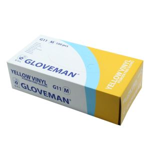 Gloveman Powder Free Yellow Vinyl Gloves, 1 x 100, L