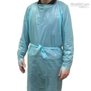 Fluid Resistant Disposable Unisex Gown with Thumb Loop