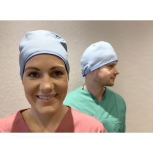 Reusable Surgical Caps - Blue - One Size (with ties) [Pack of 5]