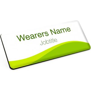 Personalised Simple Essential Green Flow Name Badge