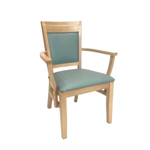 Chelford dining chair with arms - Panaz Aston 905 Dove vinyl