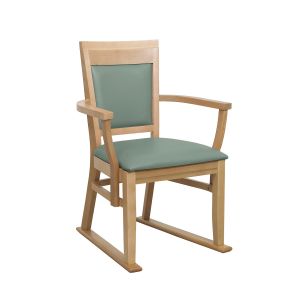 Chelford dining chair with arms & skids - Panaz Aston 251 Eau De Nil vinyl