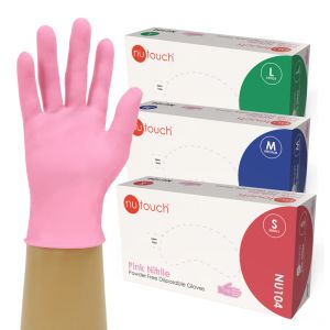 Nutouch Pink Nitrile Powder Free Disposable Glove