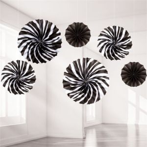 Black and White Hanging Paper Fans