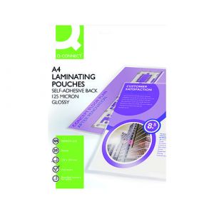 Q-Connect A4 Sticky-Backed Laminating Pouches 250 Micron (Pack of 25)
