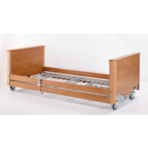 Carer 4 section bed including full length wooden side rails