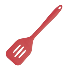 Vogue Silicone Flexible Slotted Spatula Red 31cm