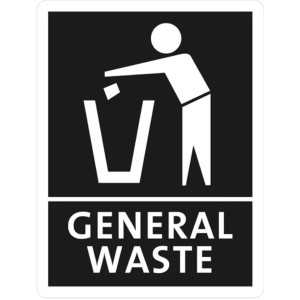 Jantex Slim Bin General Waste Label Sticker