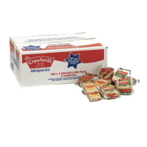 Crawfords Mini Pack Biscuits Assorted (pack 3) ( box 100)