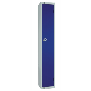 Elite Single Door Coin Return Locker Blue Flat Top