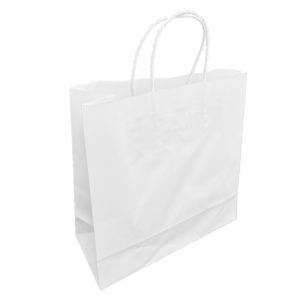 Fiesta recyclable twist handle paper bag white medium (pack 250)