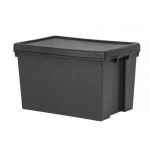 Wham Bam Recycled Storage Box & Lid Black 62 ltr