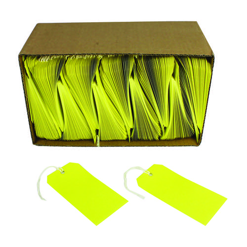 KF01626 Pack of 1000 Yellow Strung Tags 120x60mm KF01626 